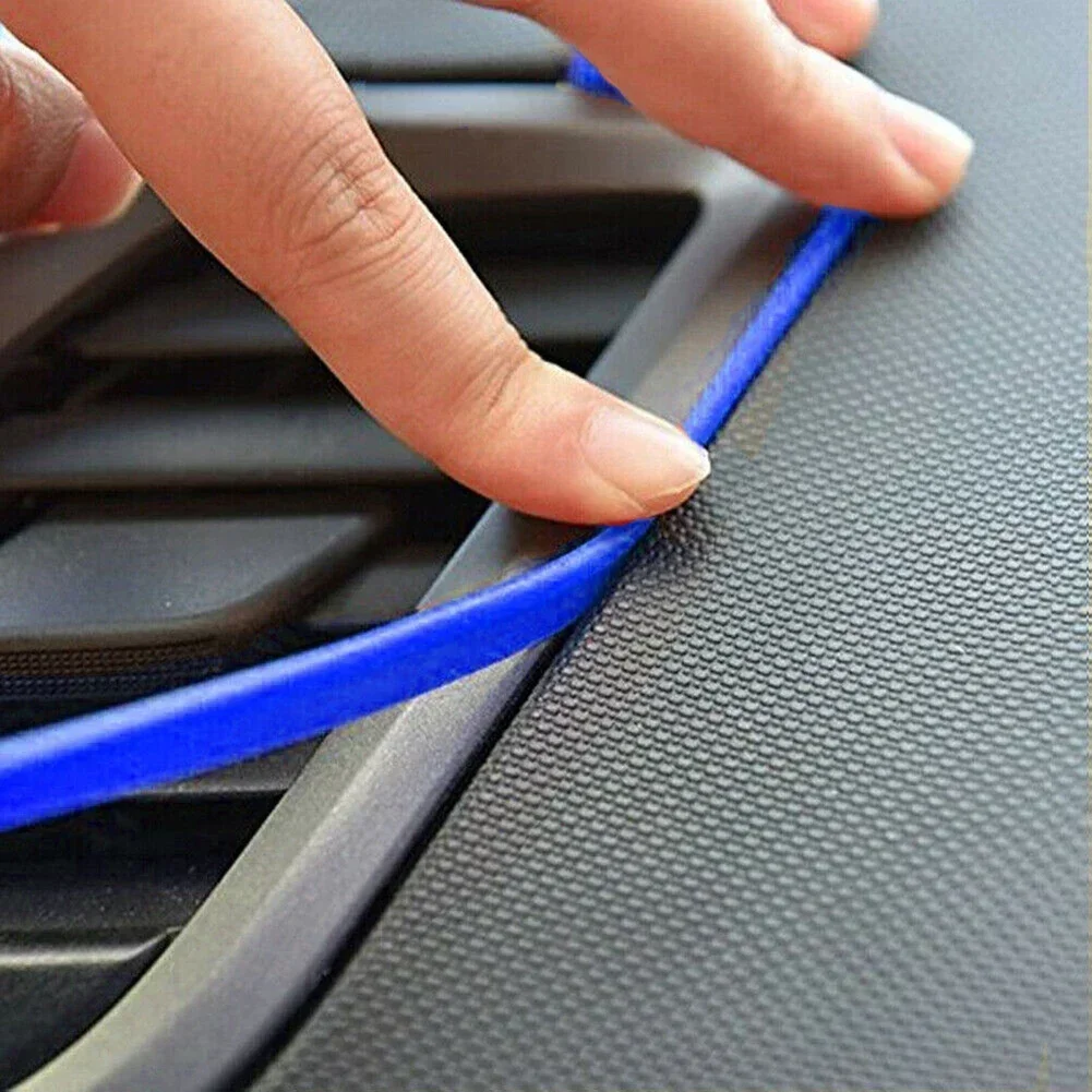 New Blue High Quality Material 5m Car Interior Decor Edge Gap Door Panel Molding Line Accessories Parts Car Universal