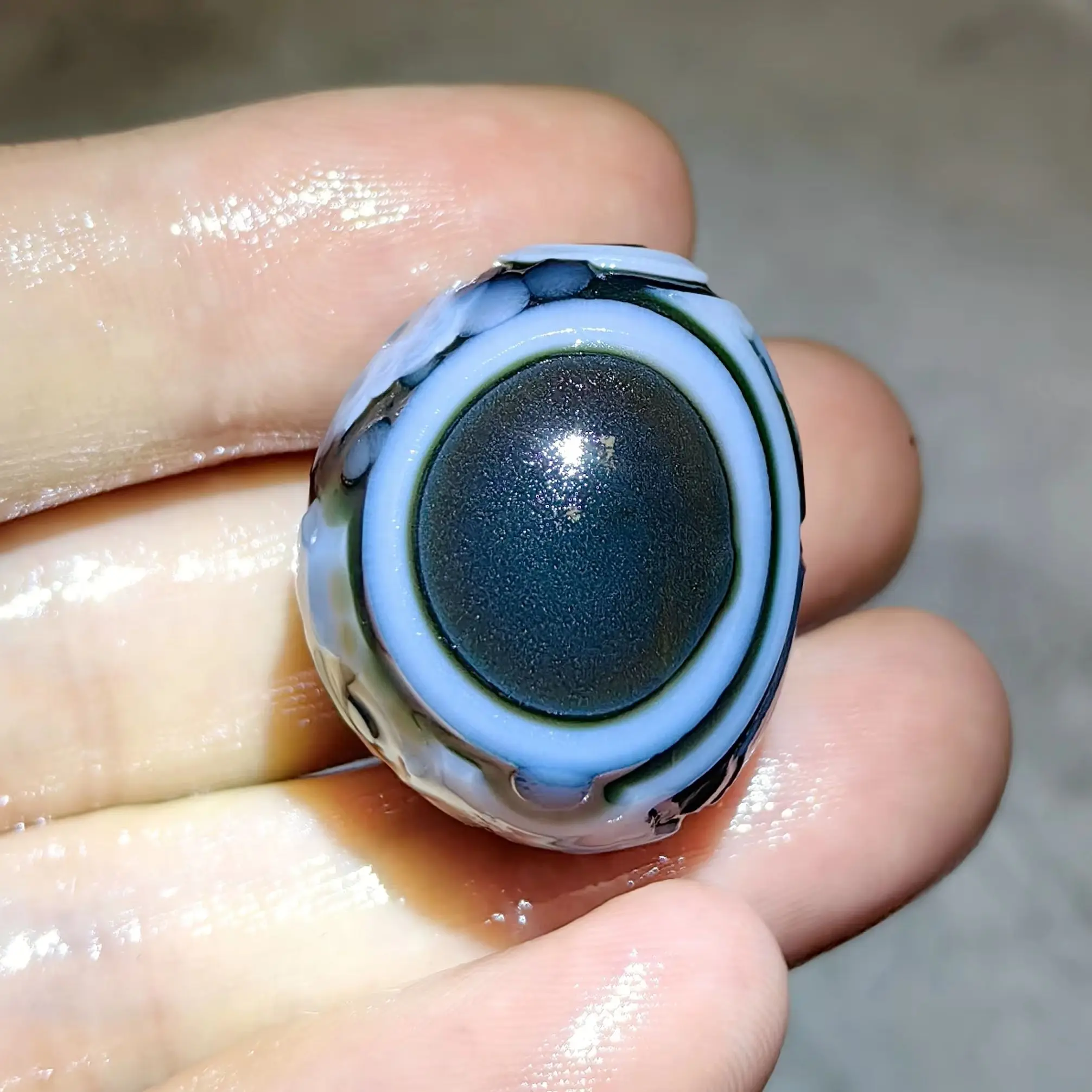 Natural Tibetan Dzi Agate Eye Bead Gobi Rock Mineral Specimen Palm Stone Jewelry Making Bracelet Necklace DIY Gift Accessory