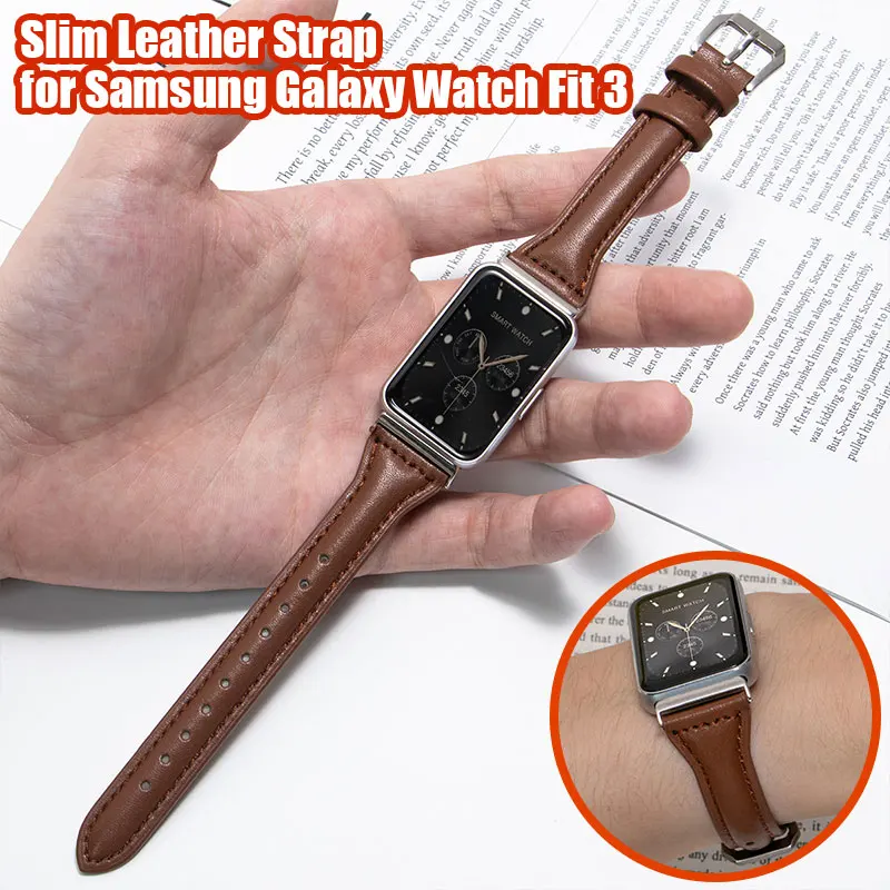 

Slim Leather Strap for Samsung Galaxy Watch Fit 3 Wristband Bracelet Strap for Samsung Galaxy Watch Fit 3 Watchband Replacement