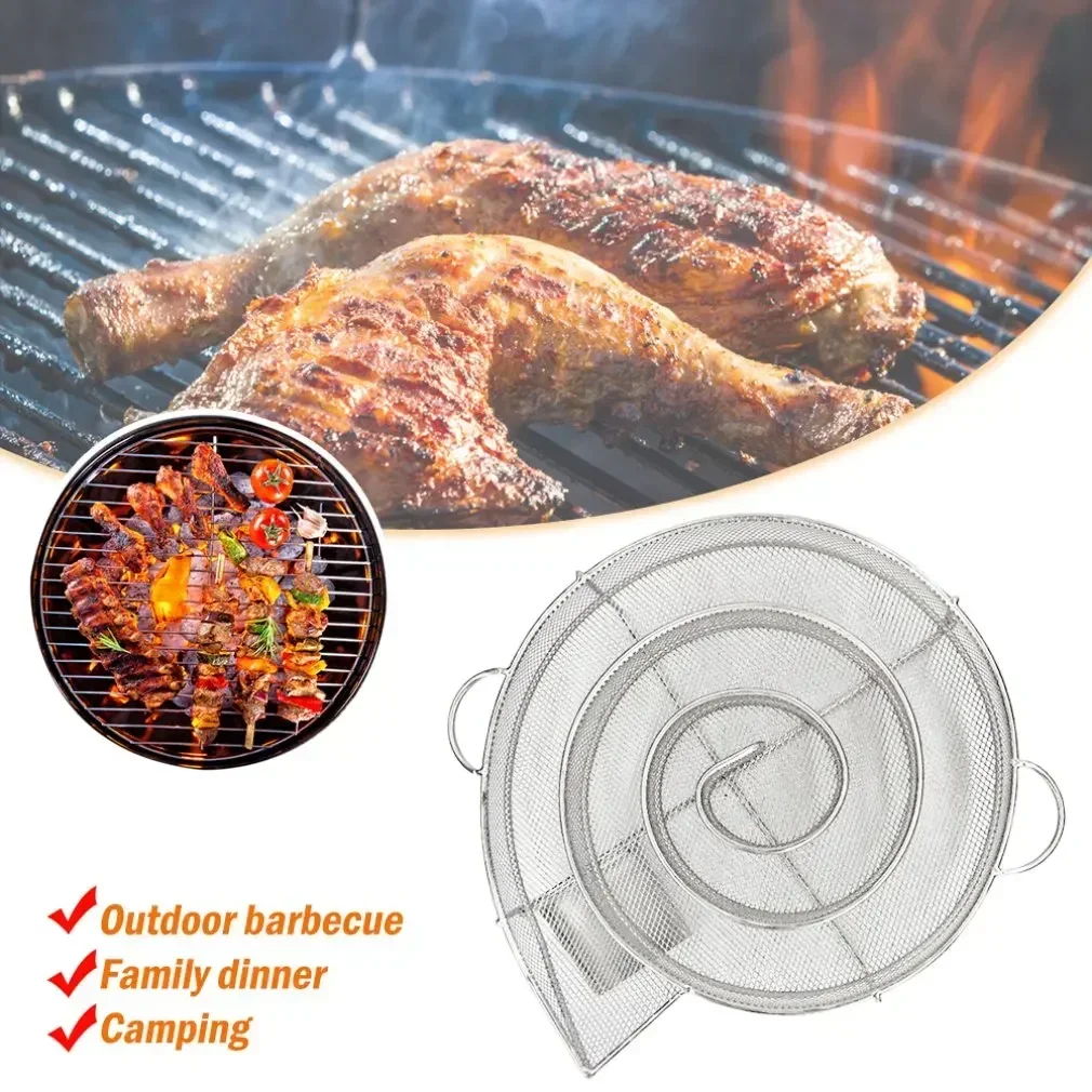 

For Outdoor Barbecues Barbecue Tool Stainless Steel Smoker Basket Mesh Tray Barbecue Grill or Smoker Tool for Picnics Wood Chips