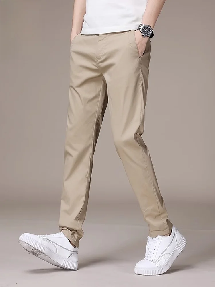 

Men's Casual Pants Summer New Sle Trendy Loose Straight Ice Silk Long Trousers Youth Active Sle Anti-Wrinkle Thin