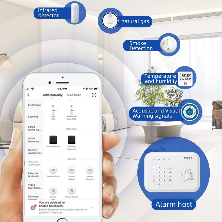 2025年新型シンプルGSM WIFIスマートホームセキュリティ盗難防止侵入者警報システム（TuyaまたはSmart Lifeアプリ対応）