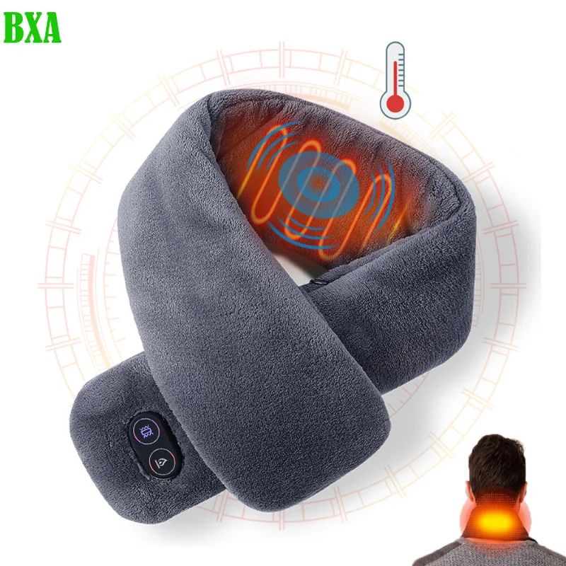 Aquecimento elétrico Plush Collar Lenço, Lenço de Massagem Ajustável, USB Recarregável, 3 Engrenagens, 4 Modos, Warm Winter, Novo