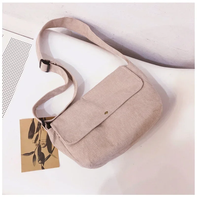 2024 New  Fashion  Japanese Simple Leisure College Style One-shoulder Bag Mail Bag Student Canvas Custom-made Female Bag