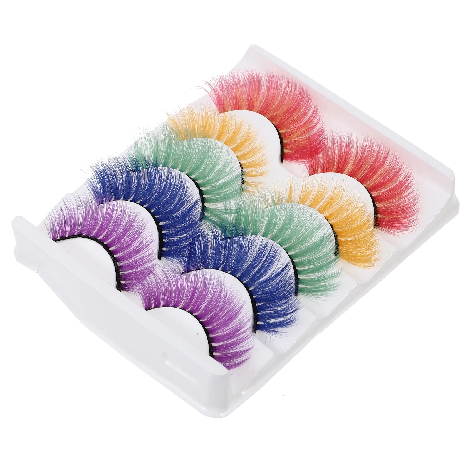 Cílios postiços 3d coloridos, maquiagem densa para mulheres, festa noturna, casamento, cosplay, acessórios para os olhos, ferramentas de beleza