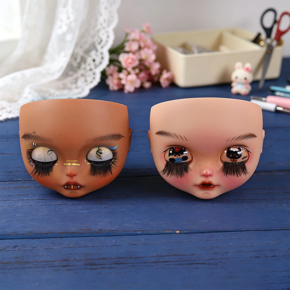 ICY DBS Ooak Blyth Doll Hand-Painted Face Custom Panel Including Back Plate Screws Carved lips 1/6 BJD Anime Girl