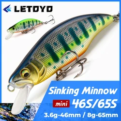 LETOYO 46mm 3.6g/65mm 8g Sinking Minnow Trout Fishing Lure Wobblers Artificial Bait For Trout Area Bass Pike Perch Fishing Lures
