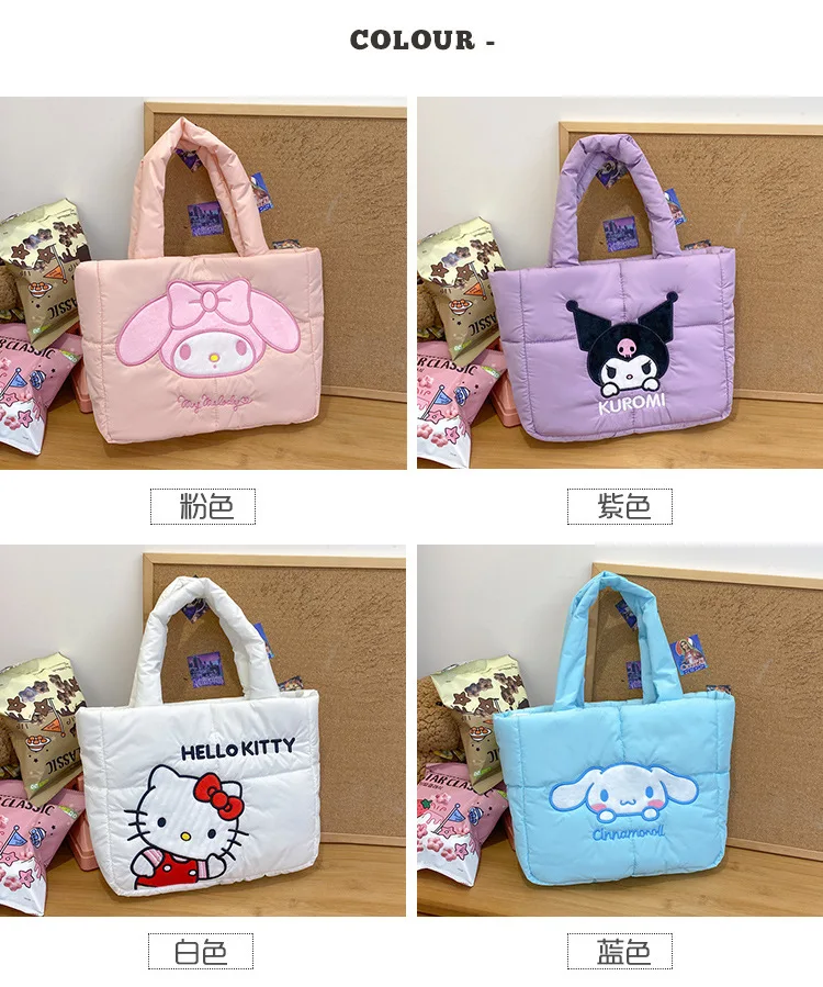

Sanrio Down bag Kuromi Cinnamoroll Melody Cartoon Anime Hellokitty Handbag Crossbody Cosmetic Storage Bags Women Girls Gifts