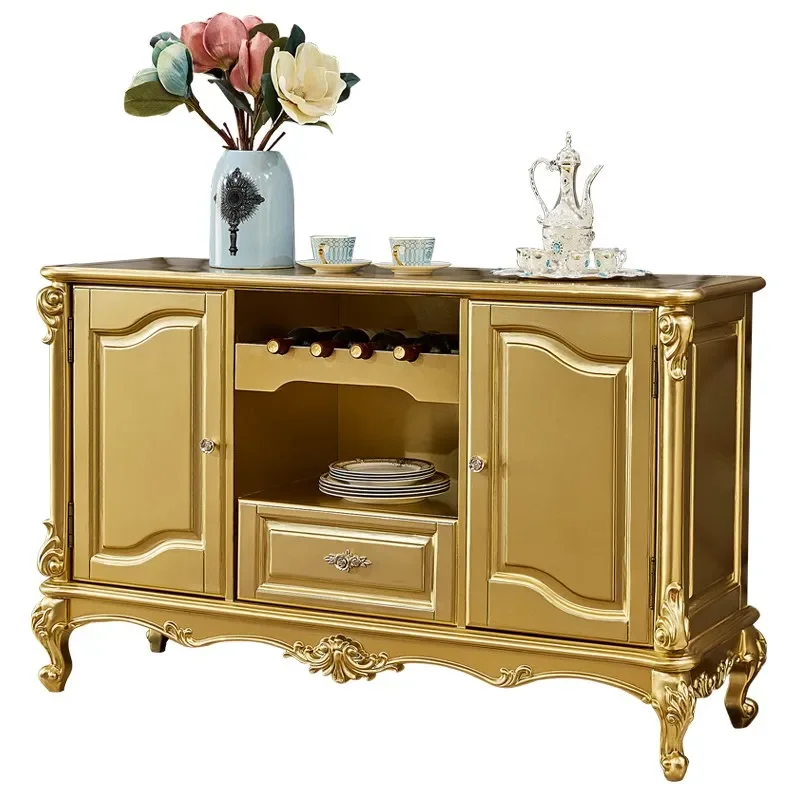 

LXAll solid wood European dining side cabinet storage tea solid wood carving flower entrance cabinetSSS