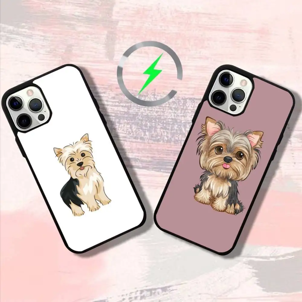 

Cute Dog Yorkshire Terrier Phone Case For iPhone 17,16,15,14,13,12,11,Pro,Max,Plus,Mini,SE4,E Magnetic Magsafe Wireless Charging