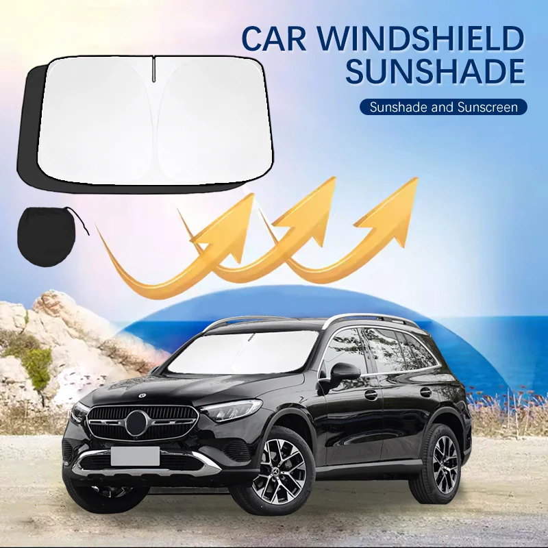 Car Windshield Sun Shade Covers for Front Window Sunscreen UV Parasol For Mercedes Benz GLC X253 X254 Summer Car Accessories