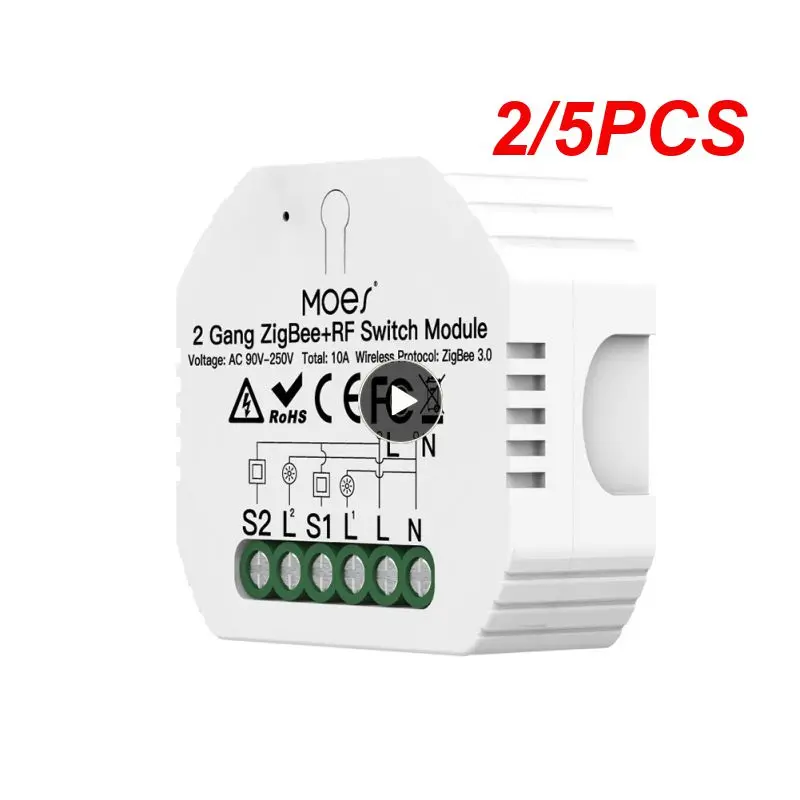 

2/5PCS Tuya 3.0 Smart Light Switch Relay Module 1/2/3 Gang Smart Life/Tuya App Control, Works with Alexa Home