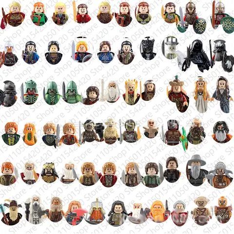 Lord of the Rings Hobbit Blokken Middeleeuwse Elf Dwerg Orc Uruk-hai Figuurtjes Speelgoed Verzamelbaar Bureau-display Cadeau