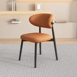 Modern Simple Nordic Dining Chair Home Backrest Light Luxury PU Leather Dining Chairs Restaurant Chair Living Room Furniture