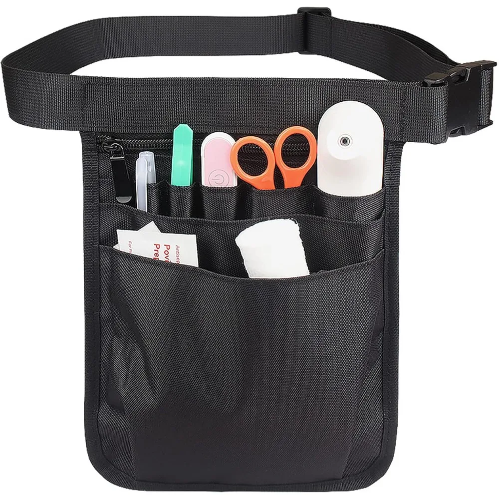 1 Piece Solid Color Tool Waist Bag Medical Staff Universal Multi Pocket Work Pocket Medical Supplies Storage Nurse Bag