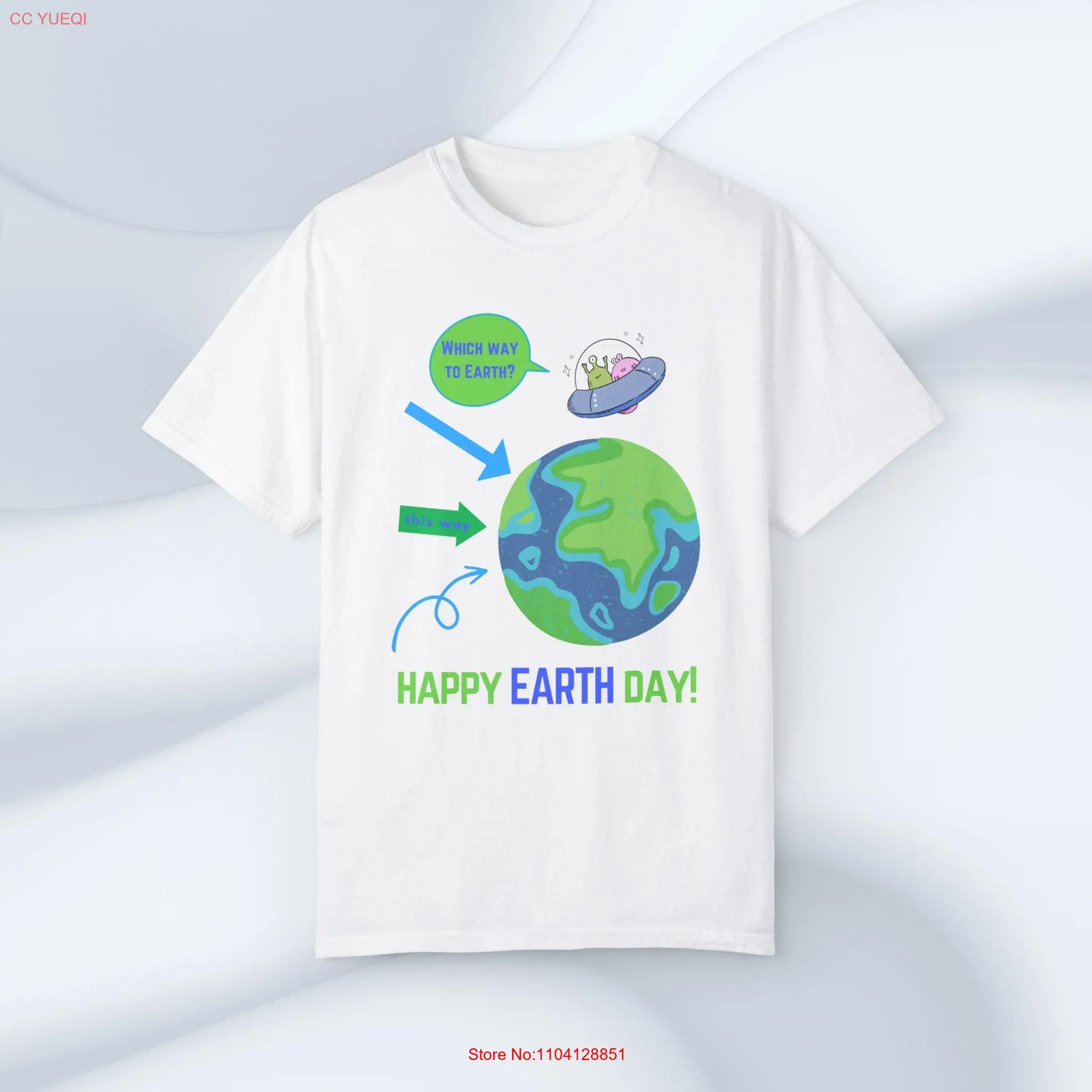 Earth Day T Shirt 2024 Love Nature Cute Alien Green Planet Conservation Recycle long or short sleeves