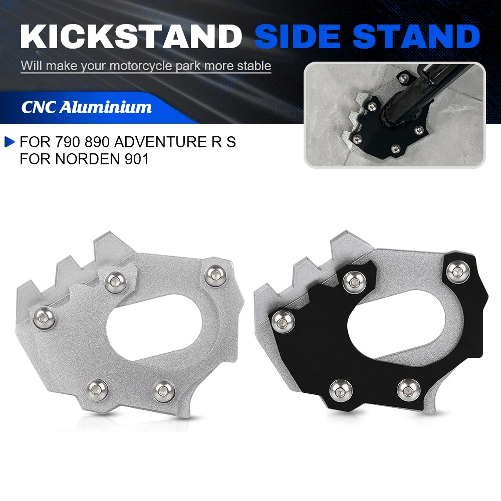 

Kickstand Motorcycle CNC Side Stand Enlarger Plate Kickstand For 790 890 Adventure Adventure R/S Husqvarna Norden 901 SIDE STAND