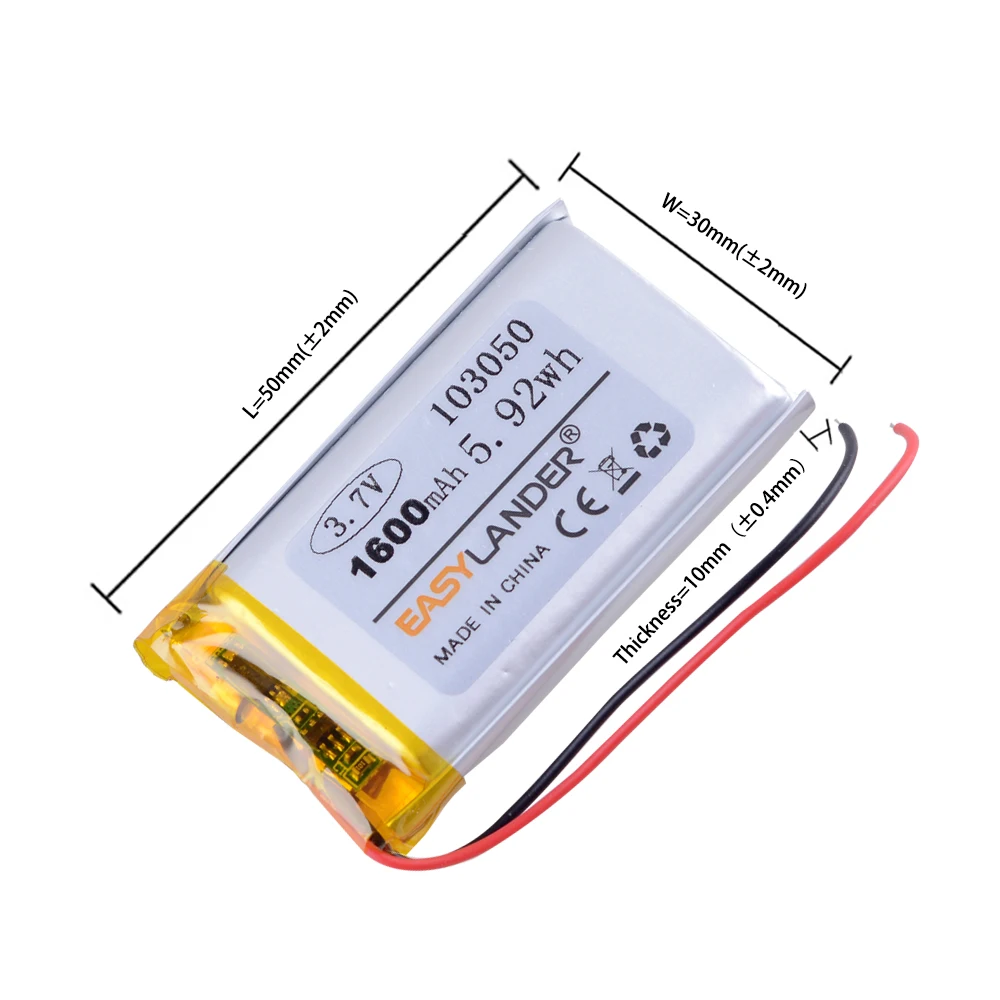 3.7V 503050 800mAh 303050 403050 603050 703050 803050 903050 103050 123050 Rechargeable Lithium Li-ion Polymer Battery