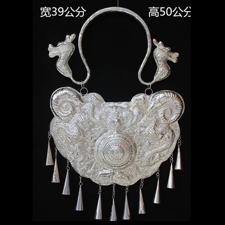 Hmong Necklace Miao Silver Jewelry Home Living Room Wall Shop Hotel Aisle Decorations Hanging Decor