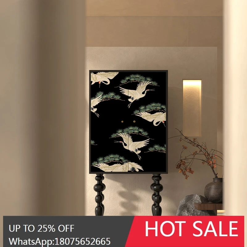 MJY crane solid wood storage living room against the wall aisle entrance decoration bedroom standing chest