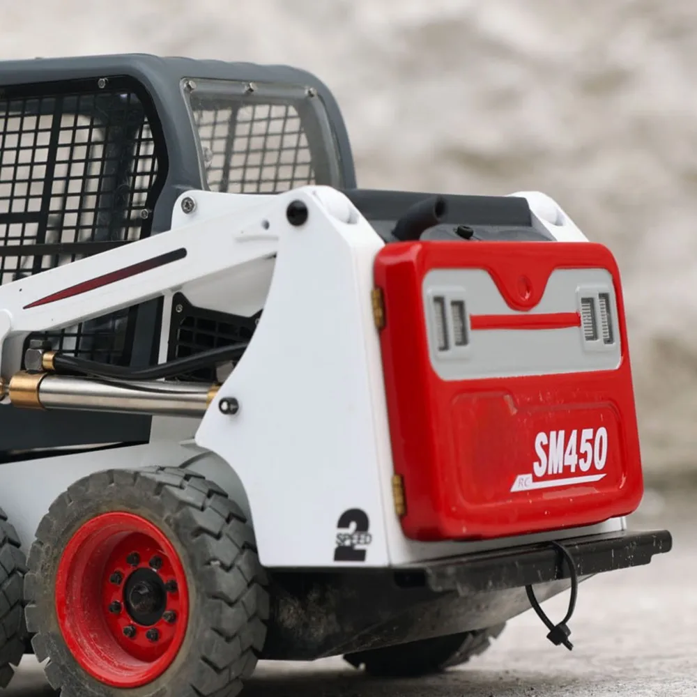

1/14 SM450 Hydraulic Skid-Steer RC Loader I6S Radio Control Painted Assembled Wheeled Car Vehicle Sound Light Servo Toy Trucks