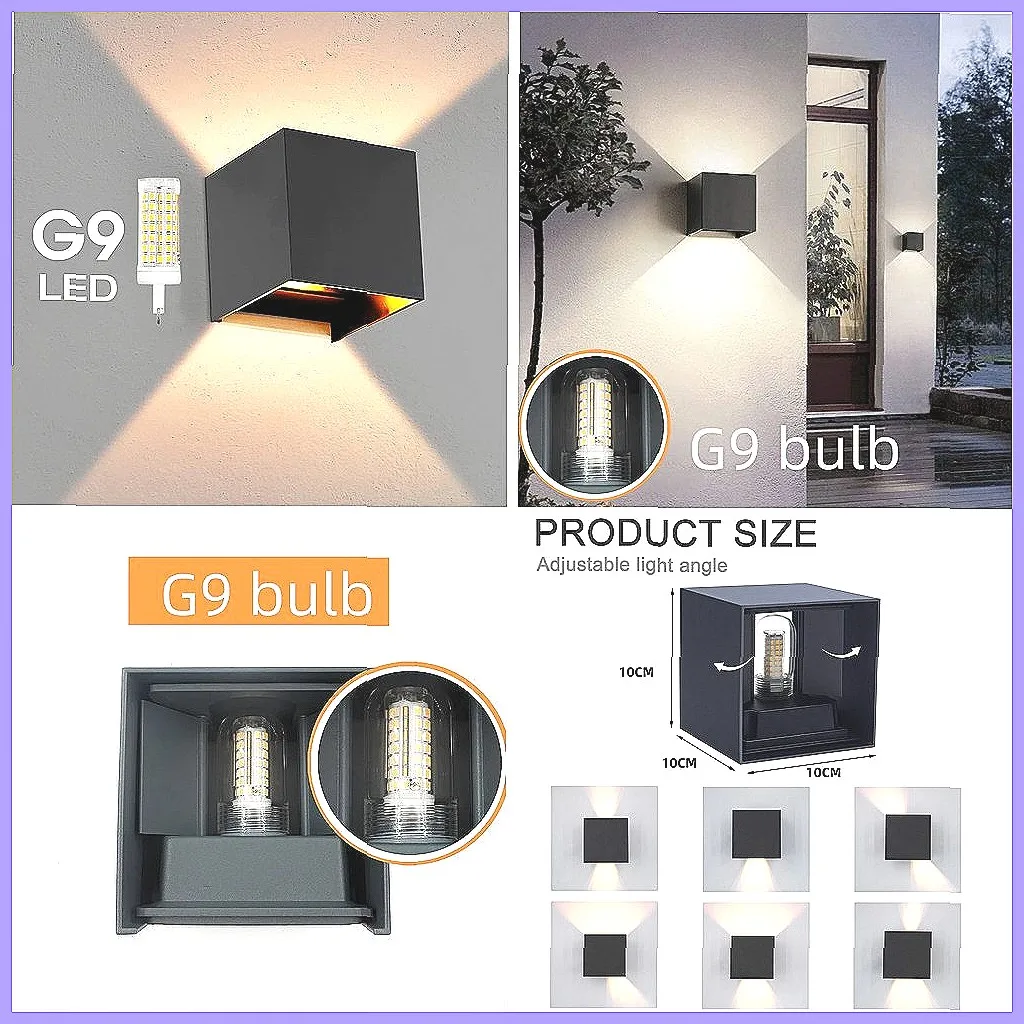 

Современный светодиодный настенный светильник IP65, водонепроницаемый, алюминиевый, для улицы и помещений, для гостиной, спальни, прихожей, с лампой G9