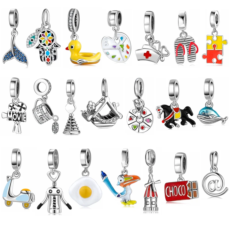 

Mermaid Tail,Hands of Fatima 925 Sterling Silver Charms Pendants Fit Original European Charms Bracelets Bangles Jewelry Making