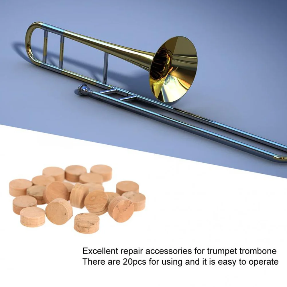 

5 pcs Material Trombone Water Key Cork Trumpet Spit Valve Replacement Trumpet Cork Pad Wear Resistant Lightweight Instrument