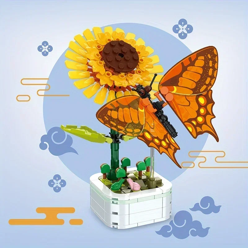 Insect Bloem Bouwstenen Creatieve Insect Succulent Boeket Ornament Interieur Decoratie Kinderen Volwassen DIY Monteren Speelgoed