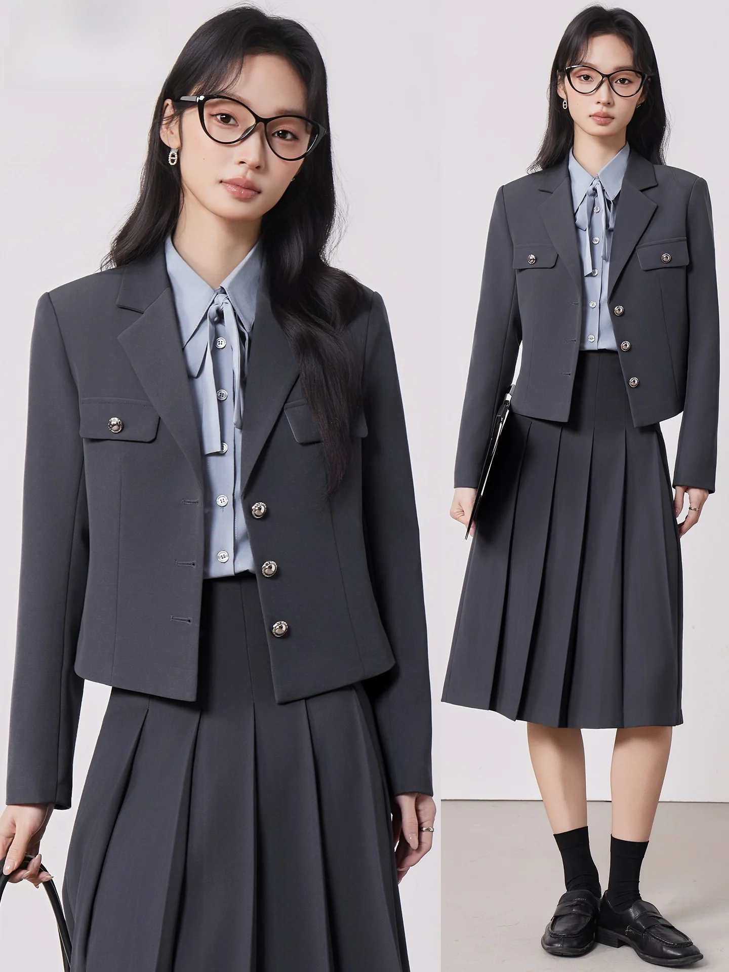 

Женский деловой костюм для работы, стильный офисный образ, модный наряд для собеседований, весна-осень.