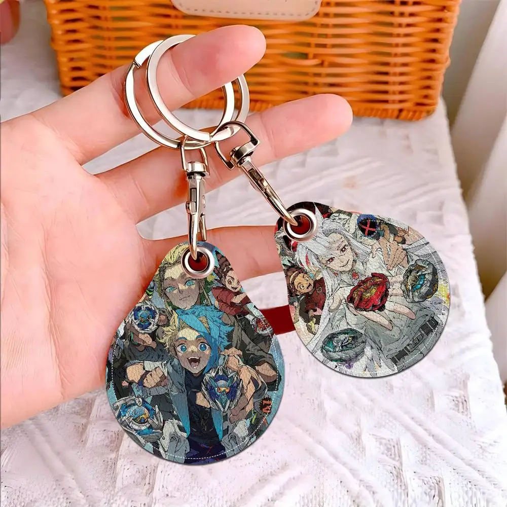 Anime B-beyblade X Vintage Mini Water Drop Shape Community Access Card Holder Elevator Card Sensor Drop Card Protector Keychain