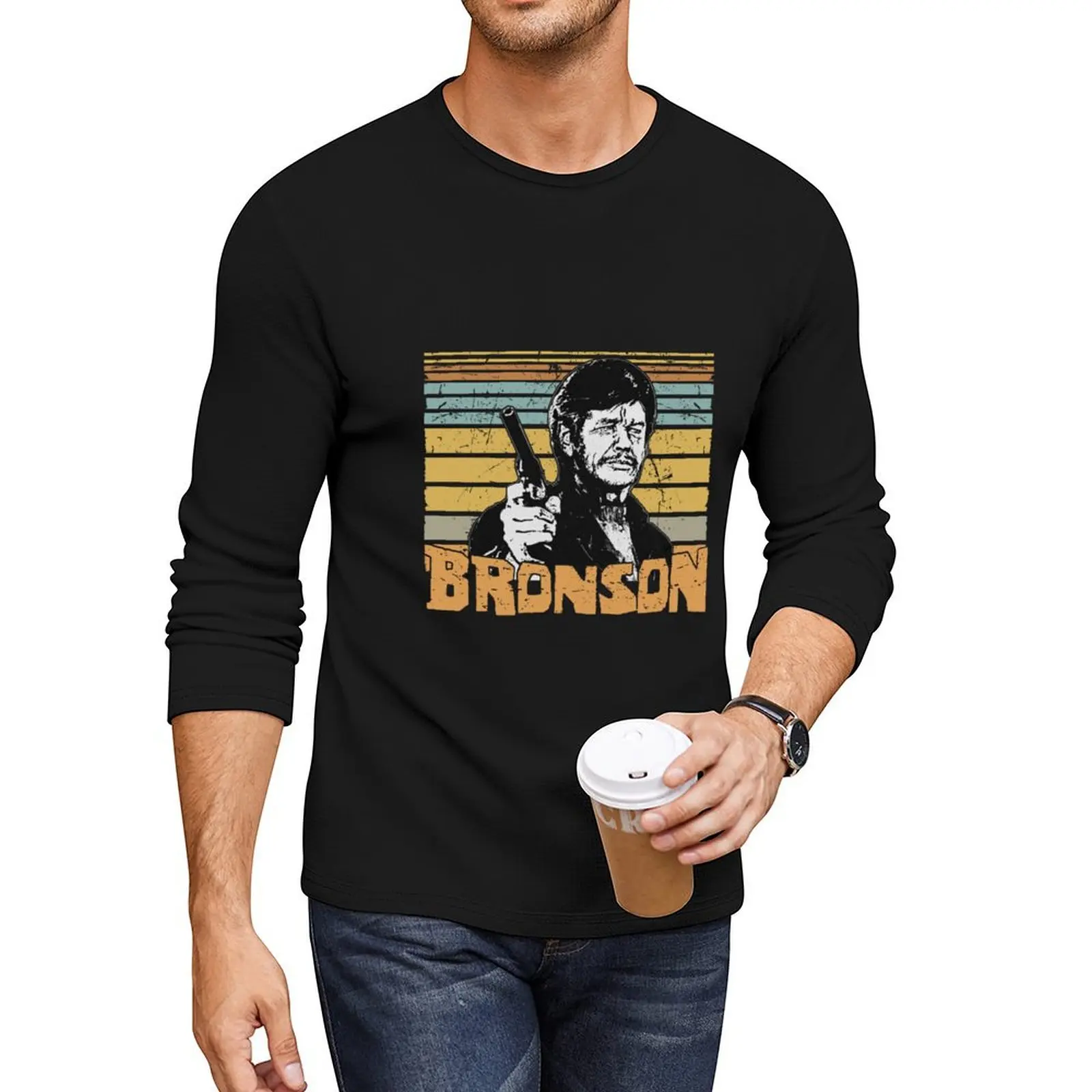 Charles Bronson Retro Vintage Long T-Shirt Tee shirt T-shirts for men cotton