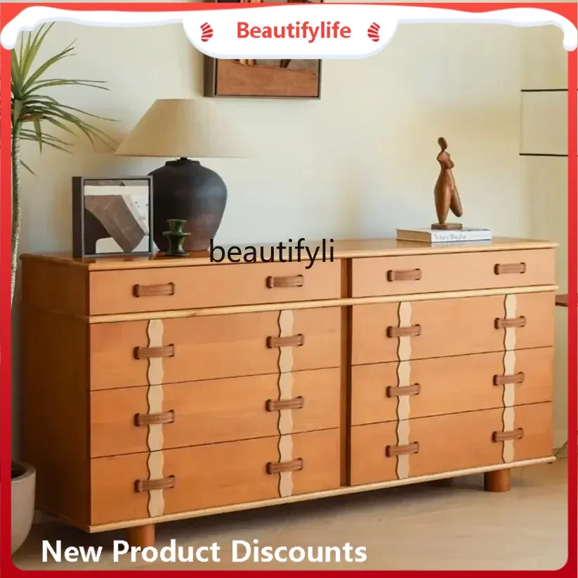 A4567 Medieval retro Nordic solid wood chest French large storage cabinetA4567