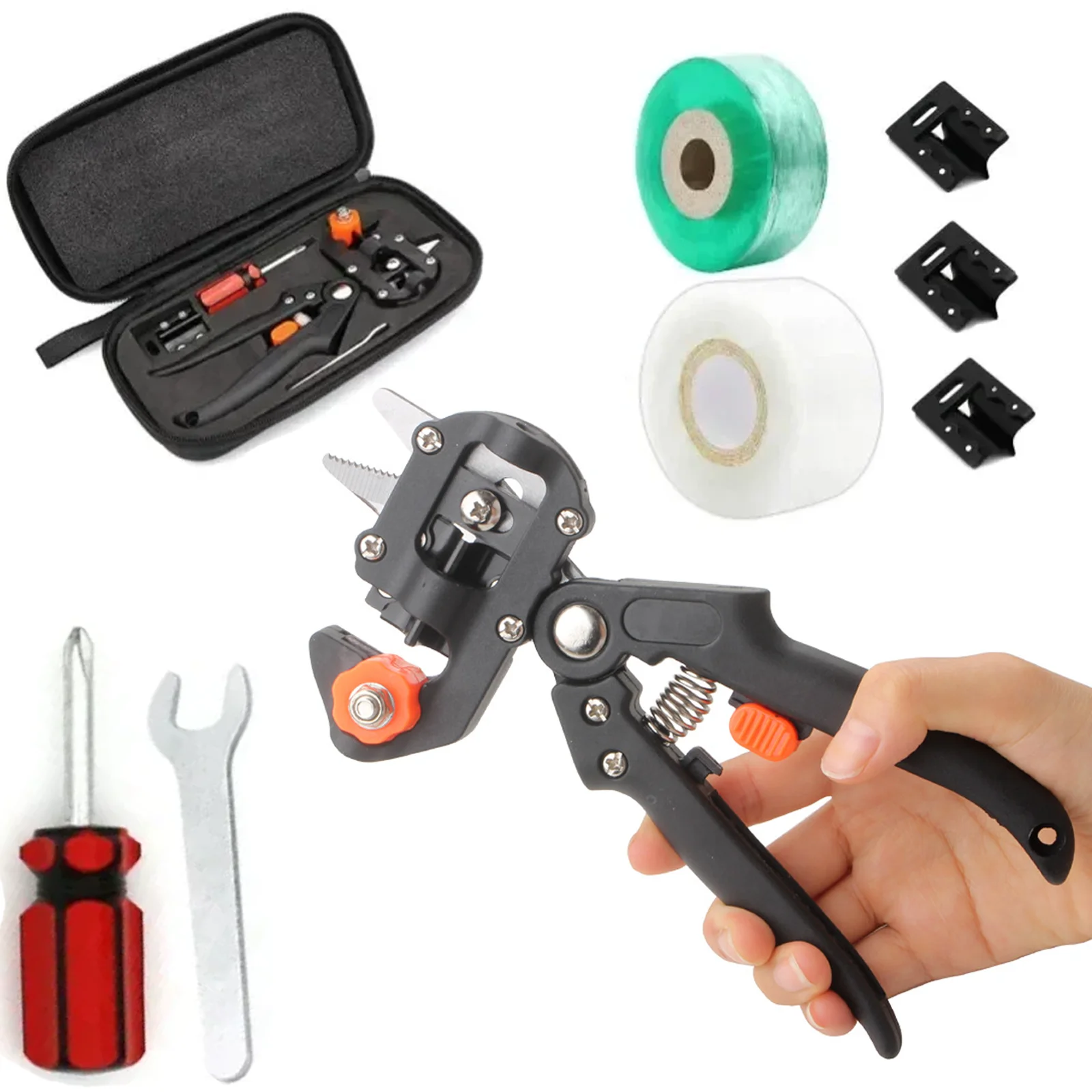 

2-in-1 Grafting Tool Kit Garden Pruner Tools with Replacement Blades Plant Branch Vine Fruit Tree Cutting Tool Kits Scissors