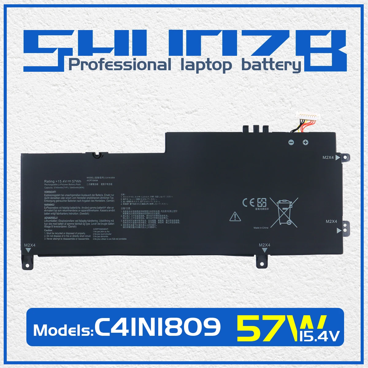 SHUOZB 15.4V 57WH C41N1809 Laptop Battery For ASUS Zenbook Flip 15 UX562 UX562FD UX562FN Q536FD Notebook 0B200-03070000 New