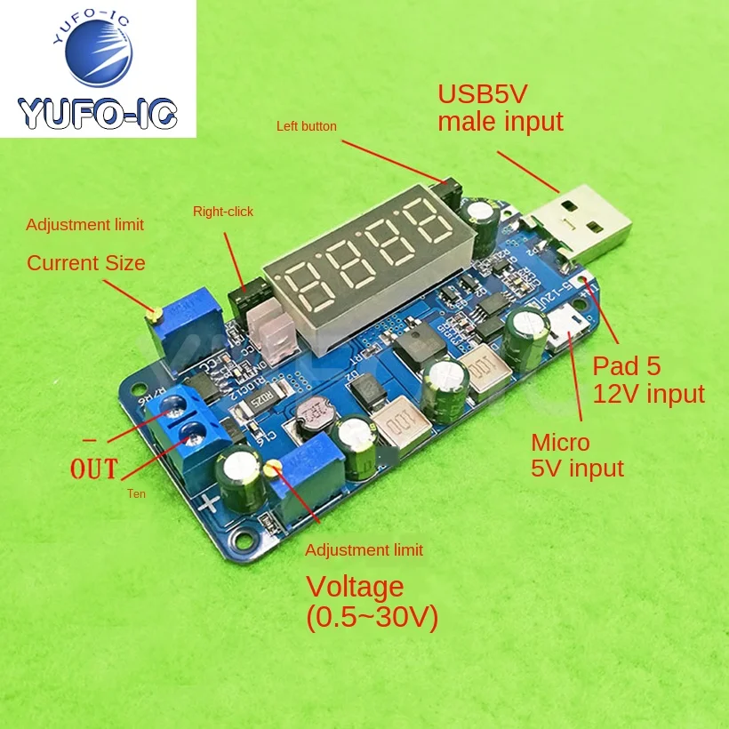 Free Ship 3pcs Power Charger Module 15W 5V To 3.3v9v12v24v30v Router DP2 USB Adjustable Buck