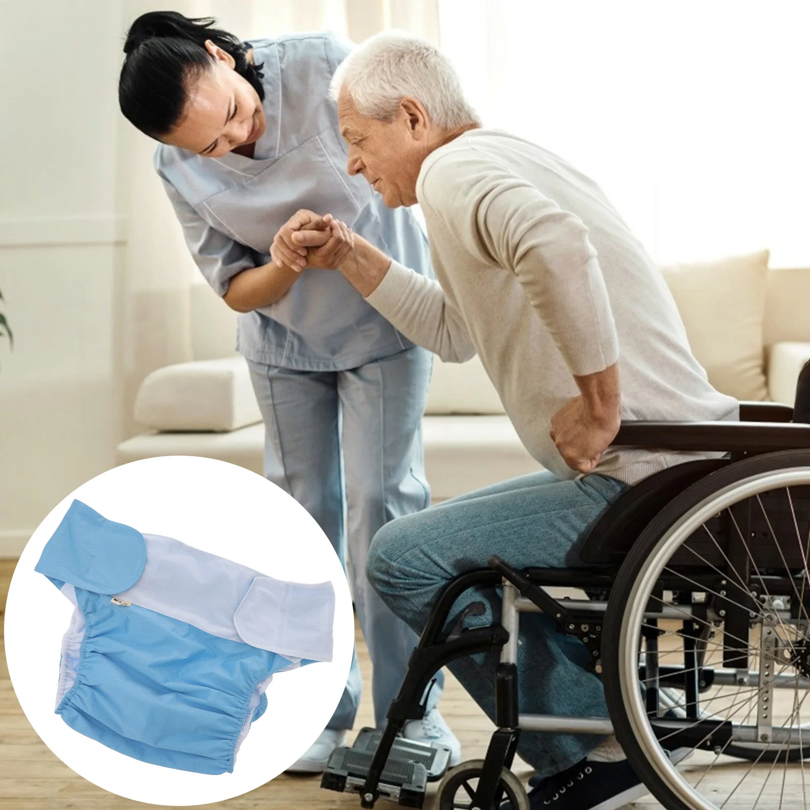

2pcs Reusable Adult Diapers Washable Incontinence Pants Cloth Underwear Leakproof Breathable Bedwear For Seniors Bariatric