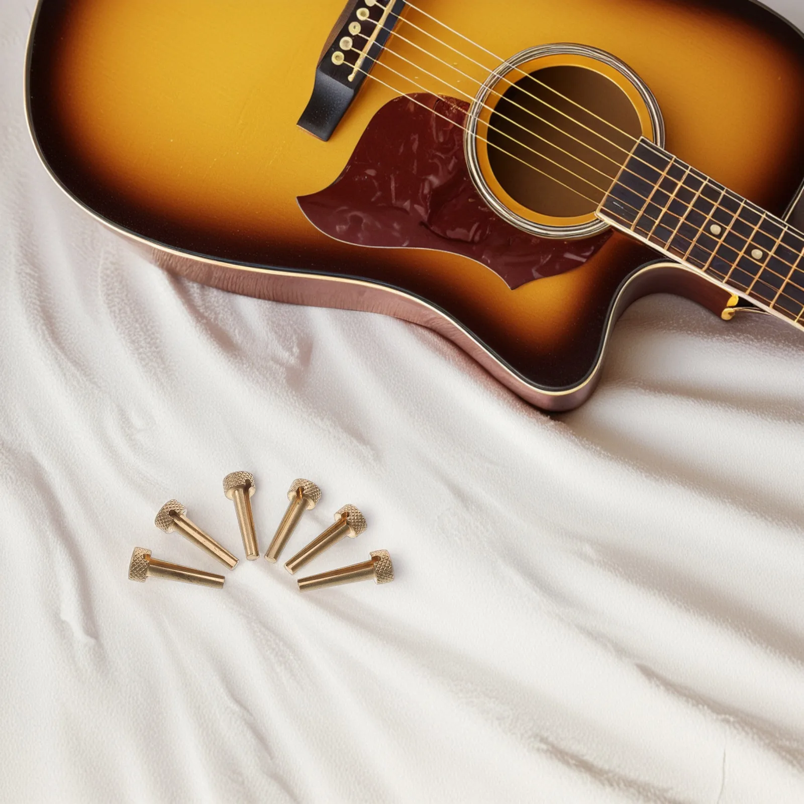 

6 Guitar String Pegs Bridge Pins Acoustic Classical Parts Reliable Material Secure Fit Enhanced Sustain Portable Iron Box