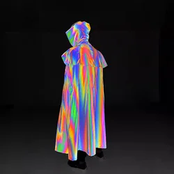 Halloween Party Cosplay Ponchos X-Long Unisex Reflective Colourful Capes
