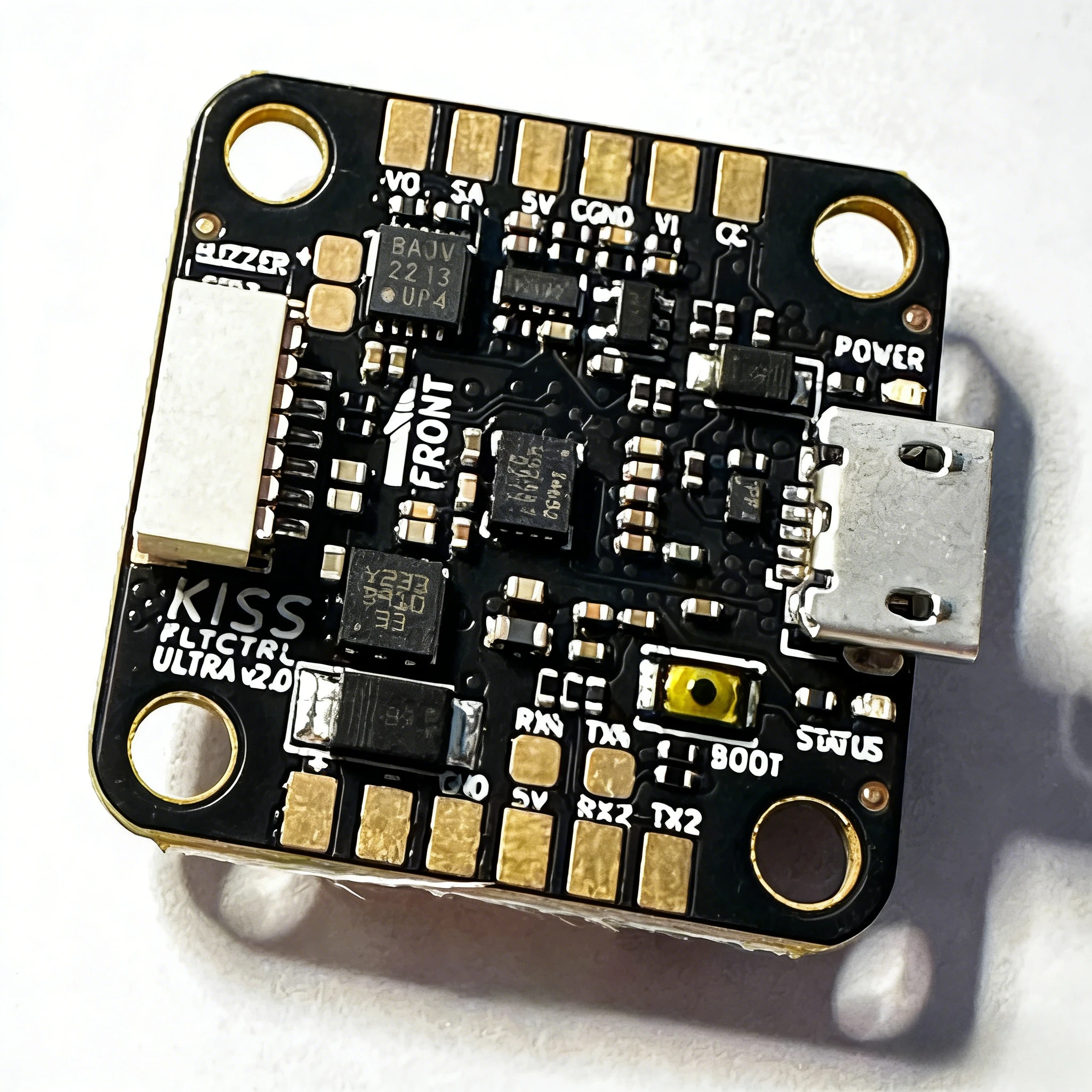 KISS ULTRA MINI V2, 20x20mm FC, STM32H743, Gyro/baro, DShot2400, OSD, for FPV Racing Drones.
