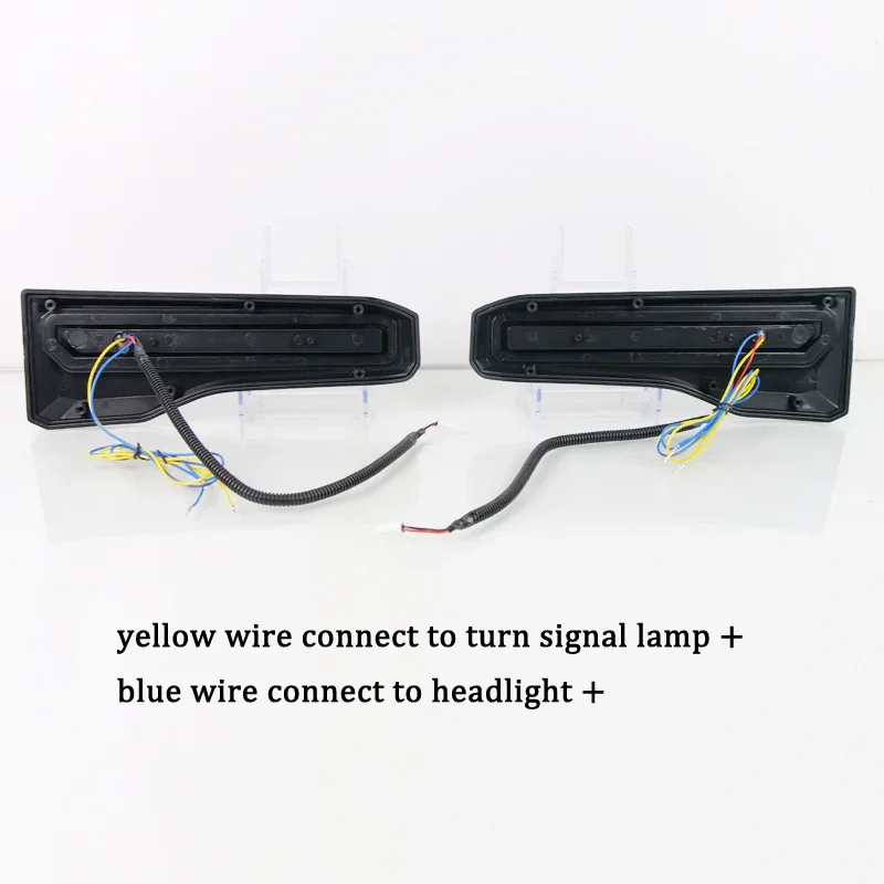 سيارة LED النهار تشغيل ضوء لتويوتا برادو LC250 2024 الديناميكي الأصفر بدوره إشارة السيارات ضوء النهار مصابيح الأزرق تشغيل Foglamps