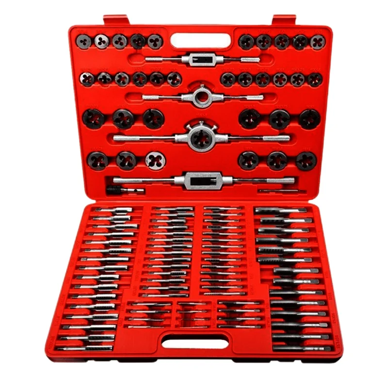 Widely Used 110PCS Thread Tap and Die Tool kit set for Threading and Cutting Bolt with Blow Molding Case tap and die set