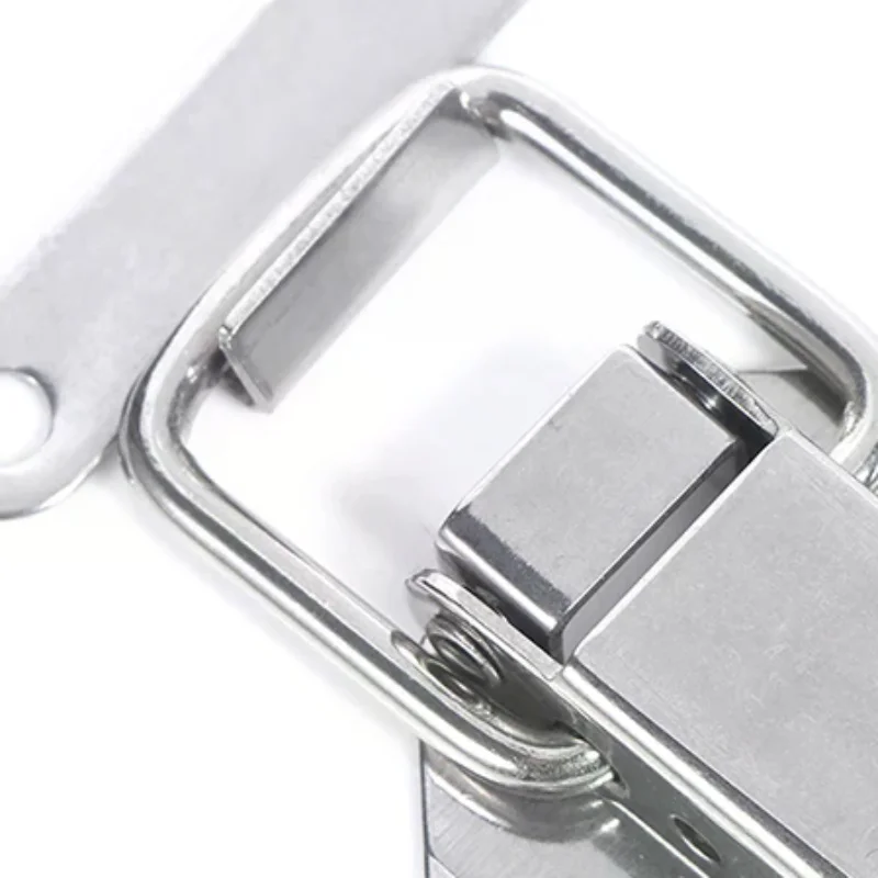 1PC Stainless Steel 304 toolbox Locking Latch hasps Metal Toggle Catch Clasp box Loaded hinges Furniture Hardware Accessories