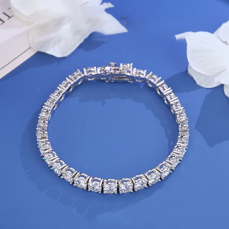 الهيب هوب مجوهرات عرض 2-5 مللي متر 925 فضة مع شهادة GRA D اللون VVS1 المرأة مويسانيتي تنس سلسلة قلادة