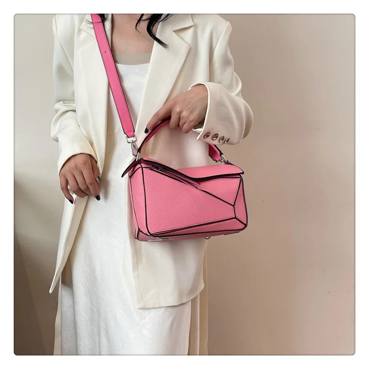 حقيبة مربعة عصرية لعام 2025، محفظة كروس على طراز إيندي، حقيبة كتف مرقعة للنساء، حقيبة يد صغيرة مستوحاة من المصمم الفريد #2
