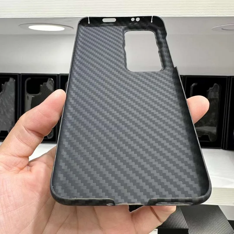 Carbon Fiber Case for Huawei P60 Pro, Slim Light Cover, Cover-Less Touch Feeling, Aramid Fiber Phone Shell