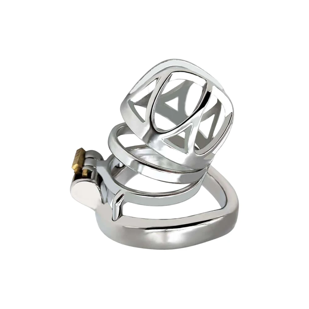 FRRK Full Hollow Stainless Steel Male Chastity Cage Cock Lock Penis Rings 정조대 Abstinence Restrain Device Sex Toys Femboys 18 - view 3