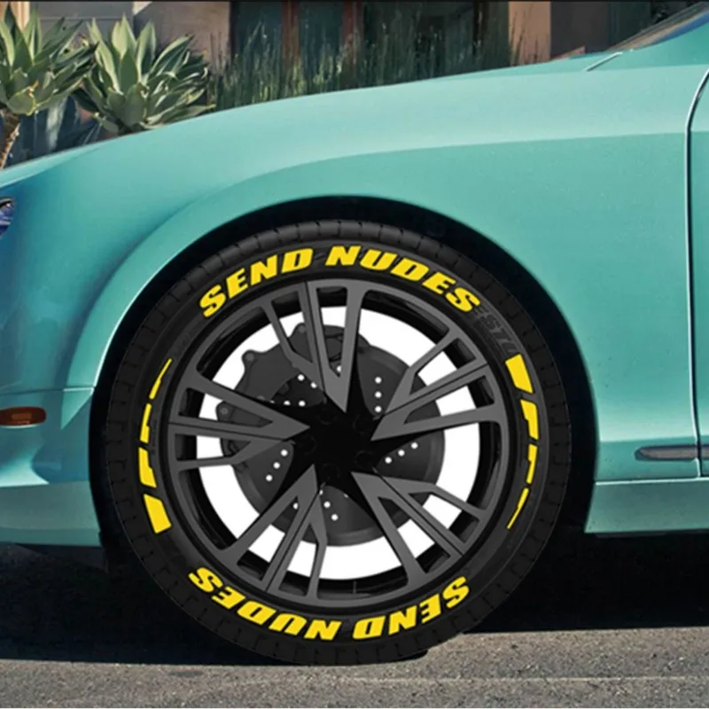Autocollants permanents de roue de pneu de voiture, lettrage de réglage de voiture universel 3D en PVC, étiquette de décoration de pneu d'automobile et de moto