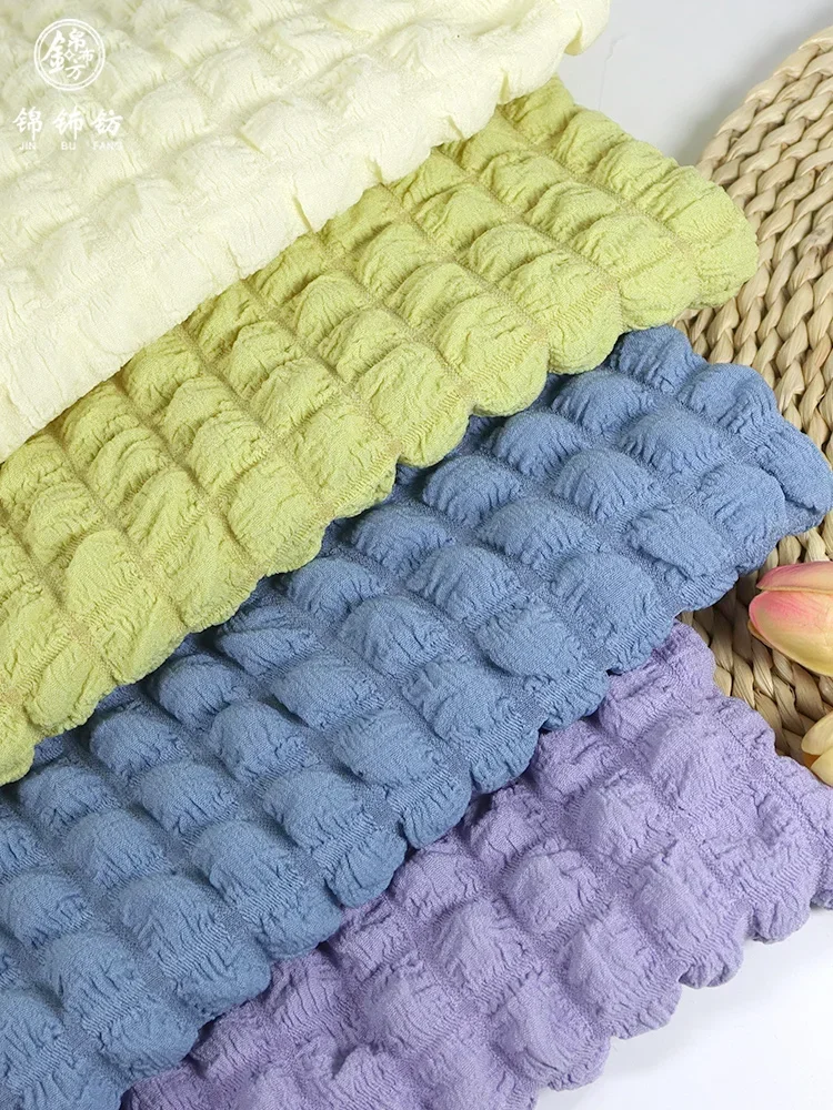 

Bubble Fabric Elastic Force Dress Bag Clothing Designer Wholesale Cloth Apparel for Diy Sewing Material Per Meter