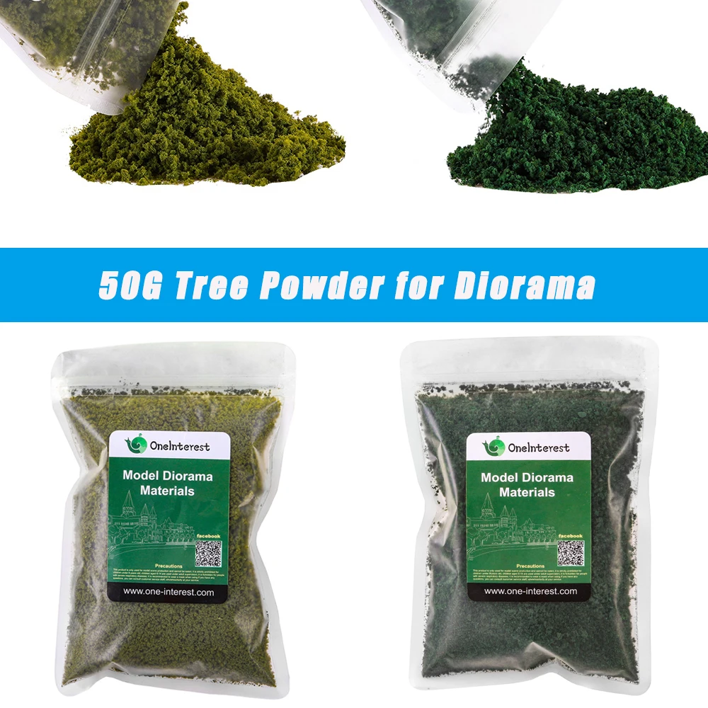 50G Tree Powder Military Scene Materials Dark Green/Military Green Sponge Tree Powder for HO DIY Model Making